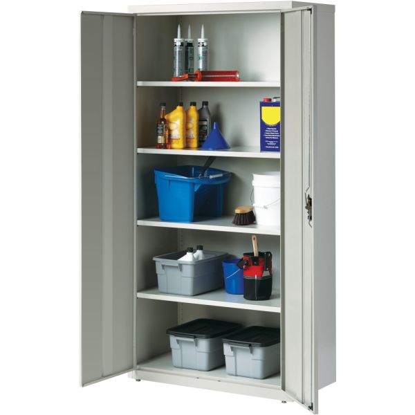 Commercial Steel Storage Cabinet, 18.5"D, 5-Shelf, Light Gray, Fully Assembled (FUR-SC5-185-LG)
