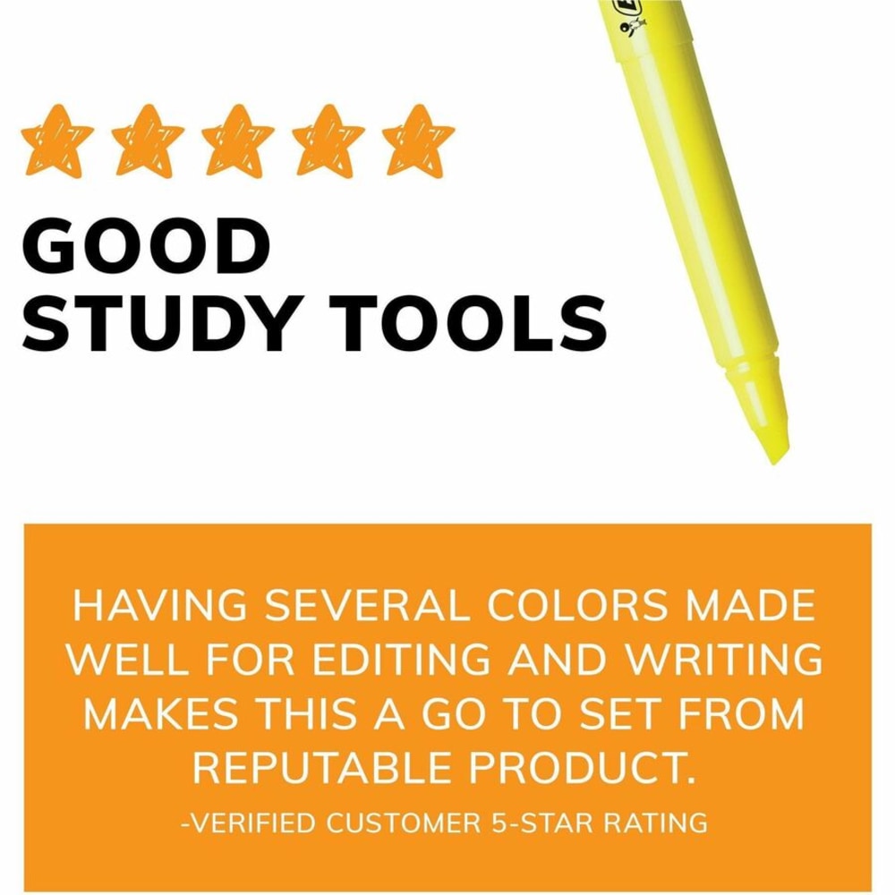Pocket Highlighters, Chisel Tip, Assorted Fluorescent Colors, 5/Pack (OFF-HL-PKT-AST5)