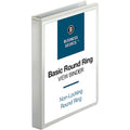 1" Round-Ring Clear View Binder with Interior Pockets, Letter Size, White (OFF-BND1-RR-WH)