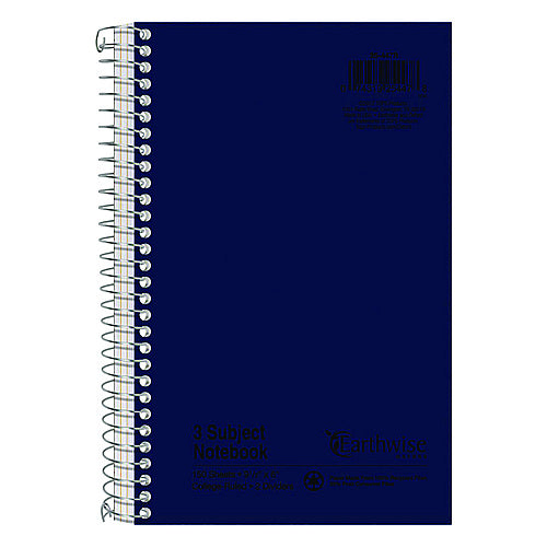 Recycled 3-Subject Spiral Notebook, College Ruled, 6" x 9.5", 148 Sheets, Assorted Covers (OFF-NB3-CR148-AS)