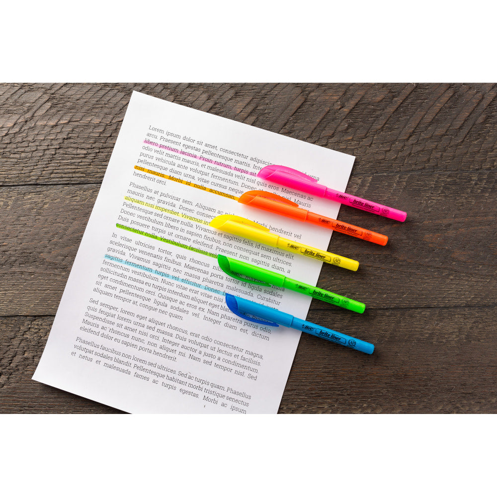 Pocket Highlighters, Chisel Tip, Assorted Fluorescent Colors, 5/Pack (OFF-HL-PKT-AST5)