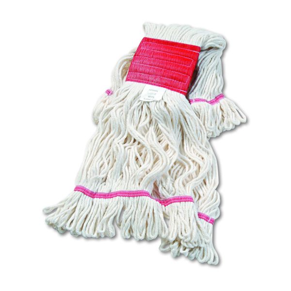 Commercial Loop-End Wet Mop Head, Cotton Blend, 5" Headband, Large, White (FAC-MOP-LG5-WH)