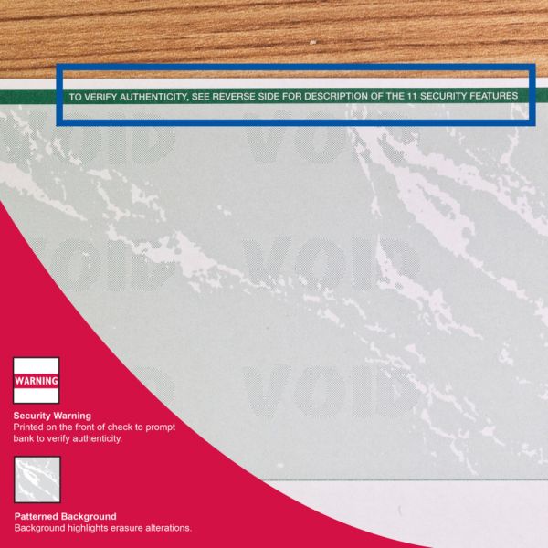 Secure Business Check Paper with Multi-Layer Fraud Protection, 8.5" x 11", Green Marble (PAP-CHK-8511-GM)