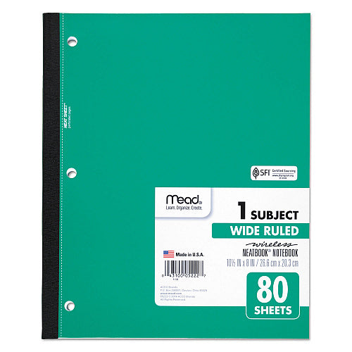 Single-Subject Bound Notebook, Wide Ruled, 8" x 10.5", 78 Sheets, Assorted Covers (OFF-NB1-WR78-AS)