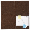 12" x 12" Cork Board Tiles, 3/8" Thick – Dark Brown, 4/Pack
