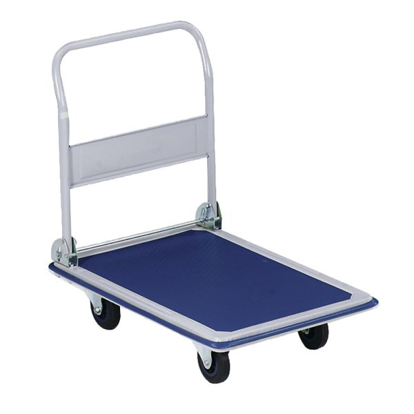 Compact Folding Platform Utility Cart – 325 lb. Capacity, Blue/Gray