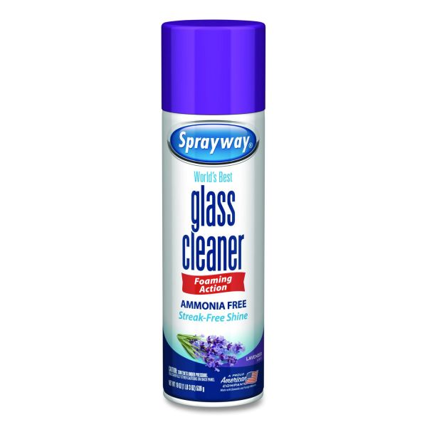 Professional Streak-Free Glass & Surface Cleaner, 18.5 oz Aerosol, 6/Case (CLN-GLS185-6CS)