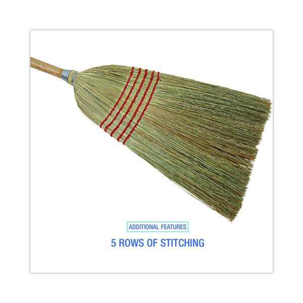 Commercial Corn Fiber Upright Broom, 54" Overall Length, Natural (FAC-BRM-CF54-NT)