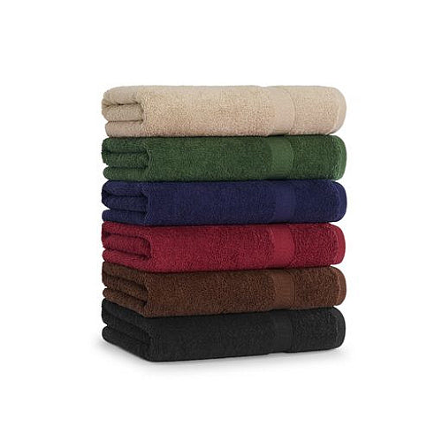 Commercial Cotton Bath Towels, 26" x 52", Black, 24/Case (FAC-BT2652-BK24)
