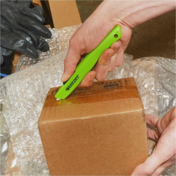 Safety Ceramic Blade Utility Box Cutter, 0.5" Blade, 6" Handle, Green (WH-BC-CER05-GN)