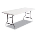 Commercial 6' Rectangular Resin Folding Table, 72"W x 30"D x 29"H – Platinum (FUR-FT723029-PLT)