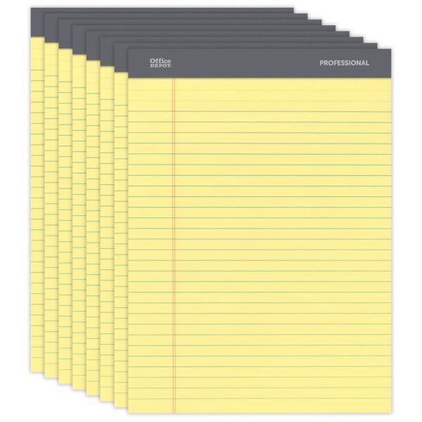 Professional Legal Writing Pads, Wide Ruled, 8.5" x 11.75", 48 Sheets, Canary, 8/Pack (OFF-LP-WR48-CN8)