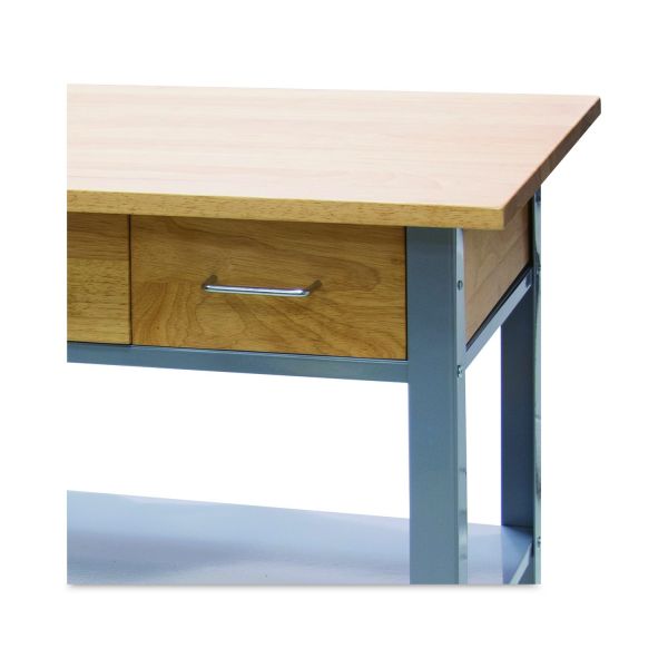 Commercial Mobile Serving & Utility Cart with Wood Top, 35"W x 19.5"D x 36"H (FUR-SC35-WD-ST)