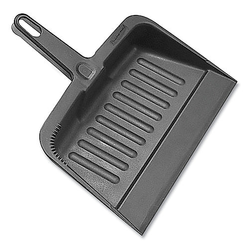 Heavy-Duty Plastic Dust Pan, 12" x 12" x 4" – Black (CLN-DP1212-BLK)