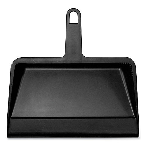 Heavy-Duty Plastic Dust Pan, 12" x 12" x 4" – Black (CLN-DP1212-BLK)