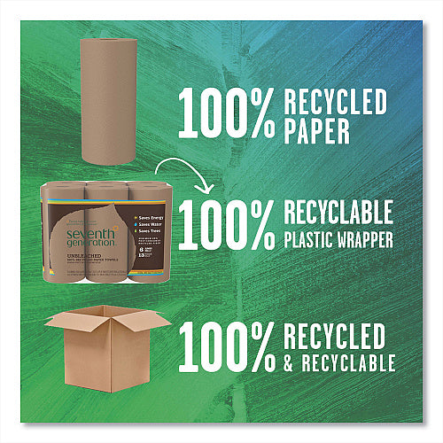 Unbleached Recycled Paper Towel Rolls, 2-Ply, 11" x 9", 118 Sheets/Roll (FAC-PT2P-UB118)