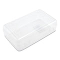 Clear Plastic Pencil & Supply Box with Lid, 8.5" x 5.25" x 2.5" (ORG-PB851-CLR)