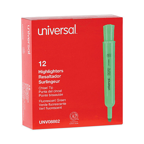 Fluorescent Green Desk Highlighters, Chisel Tip, 12/Pack (OFF-HL-CT-GN12)