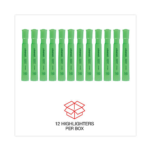 Fluorescent Green Desk Highlighters, Chisel Tip, 12/Pack (OFF-HL-CT-GN12)