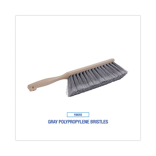 8" Flagged-Bristle Counter Brush with Plastic Handle – Tan (CLN-CB08-TAN)