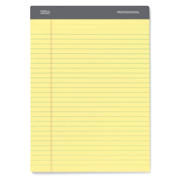 Professional Legal Writing Pads, Wide Ruled, 8.5" x 11.75", 48 Sheets, Canary, 8/Pack (OFF-LP-WR48-CN8)