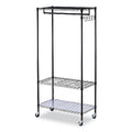 Commercial Wire Shelving Garment Rack, 30-Garment Capacity, 36"W x 18"D x 75"H – Black (STG-GR361875-BLK)