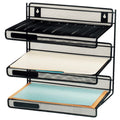 3-Tier Metal Mesh Desktop Organizer Shelf, Matte Black (OFF-DS3T-MSH-BK)