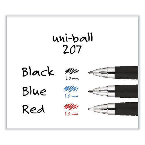 Retractable Gel Ink Pens, Bold 1.0 mm Tip, Black Ink, Smoke/Black Barrel, 12/Pack (OFF-GP10-BK12)
