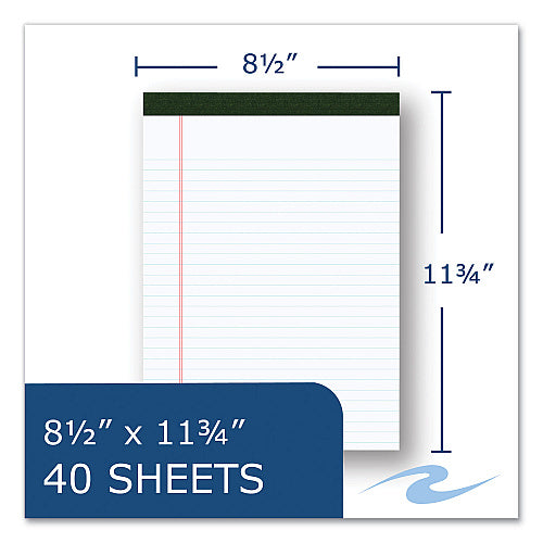 Bio-Based Legal Writing Pads, Wide Ruled, 8.5" x 11.75", 42 Sheets, White, 12/Pack (OFF-LP-WR42-WH12)