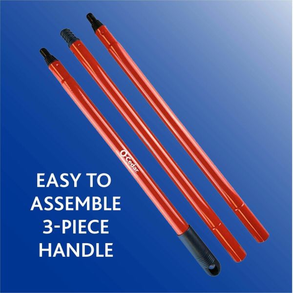 Commercial Angled Corner Broom with Multi-Surface Bristles, Red/Black (FAC-BRM-AC-RB)