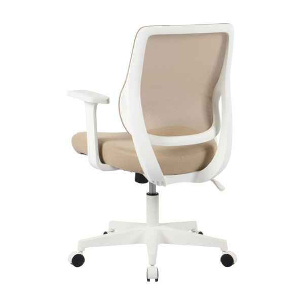 Modern Mesh Low-Back Office Task Chair, Linen Beige/White (FUR-CHR-LB-MSH-BW)