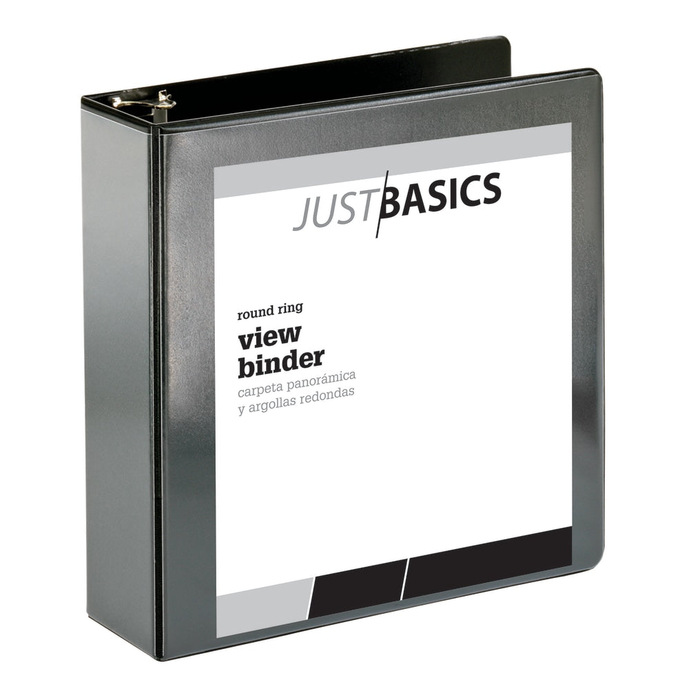 Standard View 3-Ring Binder, 3" Round Rings, Black (OFF-BND3-RR-BK)