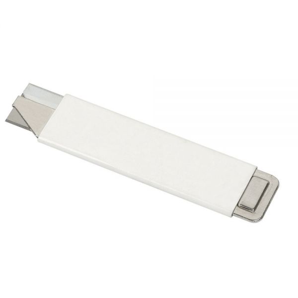 Retractable Utility Box Cutters with Steel Blades, White, 12/Pack (WH-BC-RT-WH12)