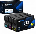 Compatible 712XL High-Capacity Ink Cartridge Set, CMYK, 4-Pack (INK-712XL-CMYK4)