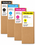 T912XL Compatible High-Yield Remanufactured Ink Cartridge Set with Chip, CMYK, 4-Pack (INK-T912XL-4PK)