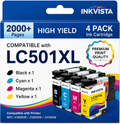 Compatible LC501XL High-Yield Ink Cartridge Set with Chip, CMYK, 4-Pack (SR3-LC501XL-4PK)