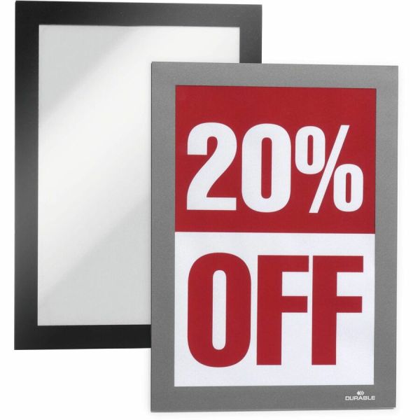 Magnetic Document & Sign Display Frame, 5.5" x 8.5", Black, 2/Pack (OFF-MSF5585-BK2)