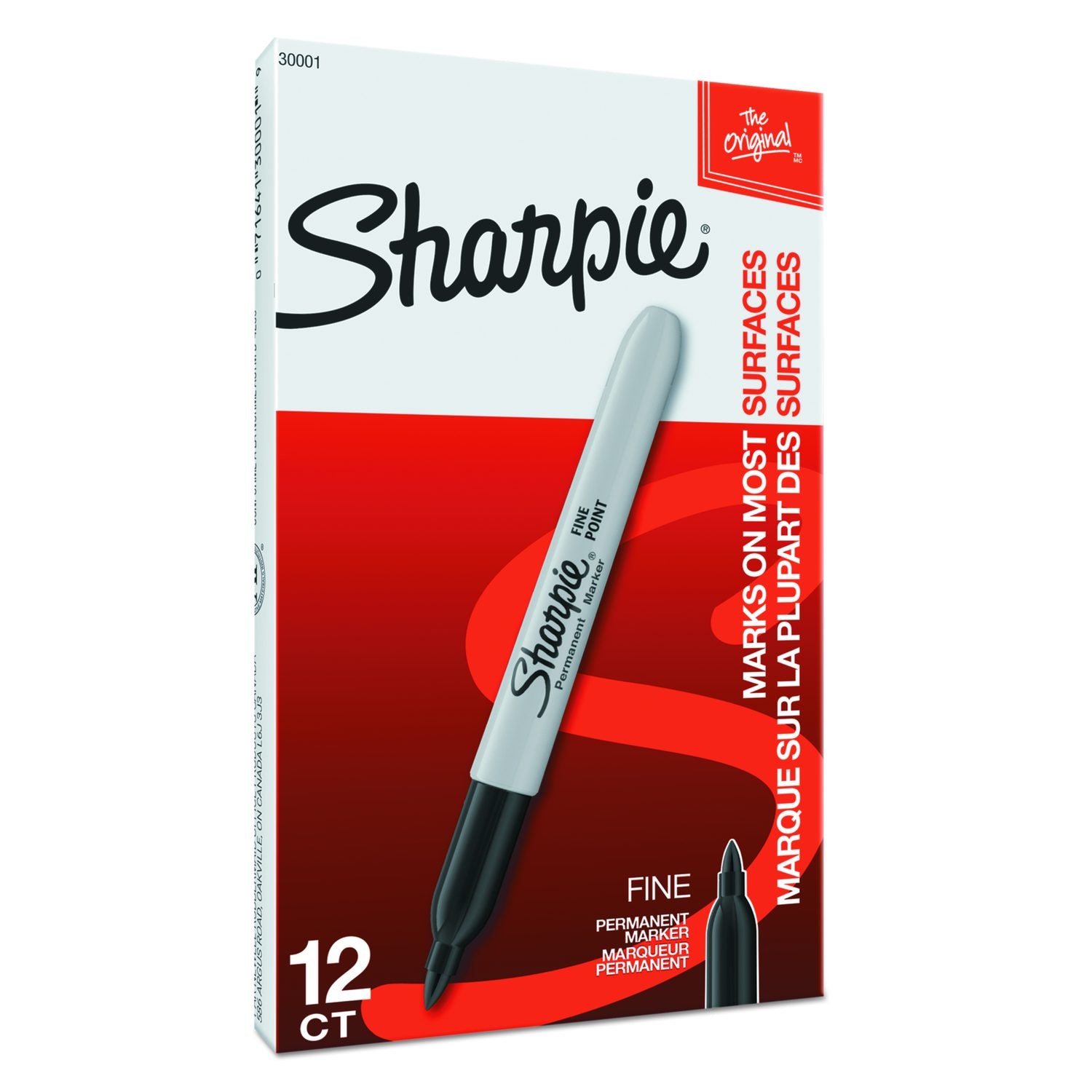 Fine-Tip Permanent Markers, Bullet Point, Black, 12/Pack (OFF-PM-FN-BK12)