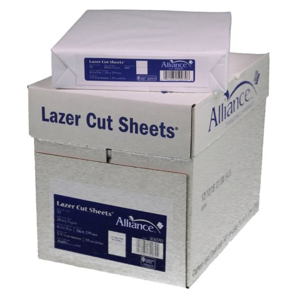 Perforated Laser Copy Paper, 8.5" x 11", 20 lb, 94 Bright, White, 5 Reams/Carton (PAP-LSR-PF94-5CT)