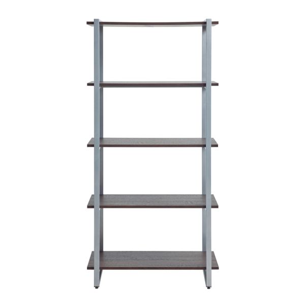 Contemporary 4-Shelf Wood Bookcase, 59.5"H, Warm Walnut (FUR-BC4S-595-WW)