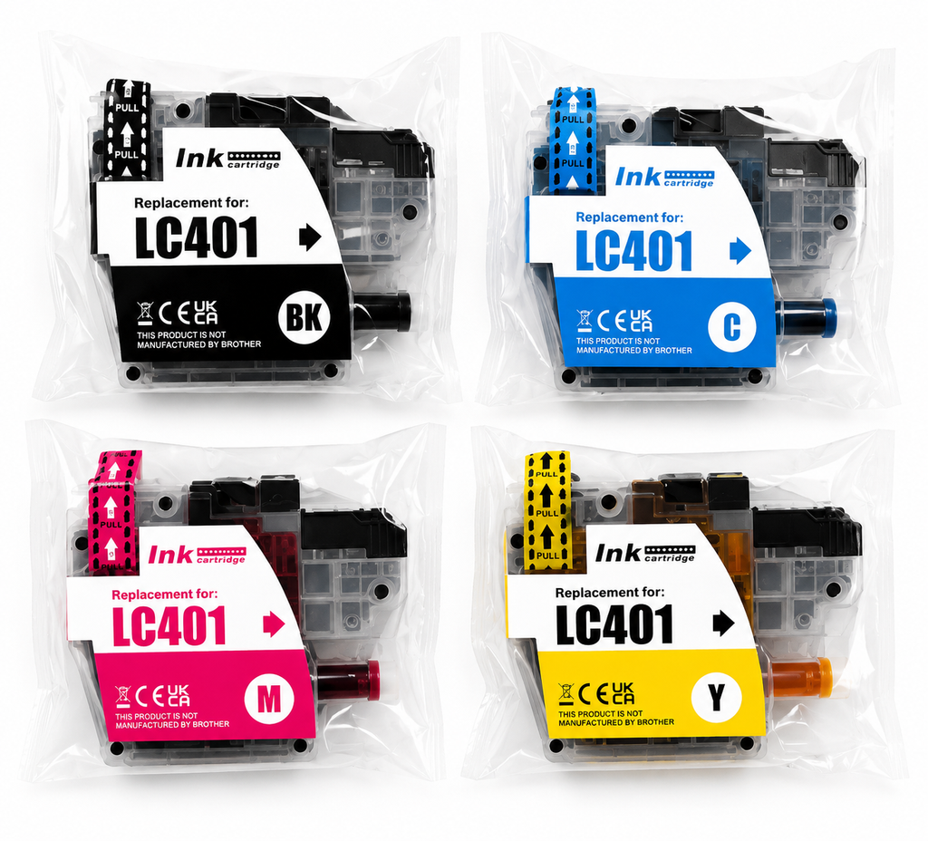 Brother LC401 Compatible Ink Cartridge Box, Black/Magenta/Cyan/Yellow, 4-Pack (TKX-LC401-4PK)