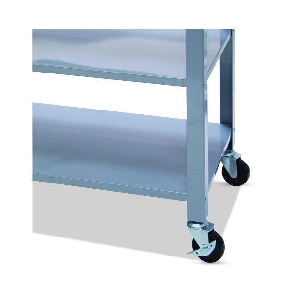 Commercial Mobile Serving & Utility Cart with Wood Top, 35"W x 19.5"D x 36"H (FUR-SC35-WD-ST)