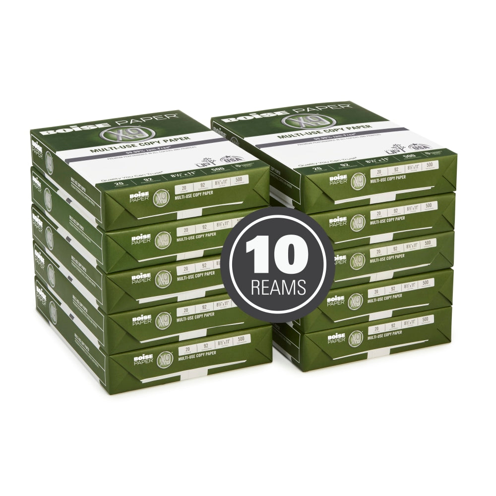 Multi-Purpose Printer & Copy Paper, 8.5" x 11", 20 lb, 93 Bright, White, 5,000 Sheets/Case (PAP-MP20-93-5K)