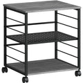 3-Tier Mobile Office Equipment & Printer Cart – Charcoal/Black (FUR-EC3T-242027-CB)