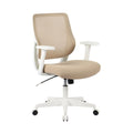 Modern Mesh Low-Back Office Task Chair, Linen Beige/White (FUR-CHR-LB-MSH-BW)
