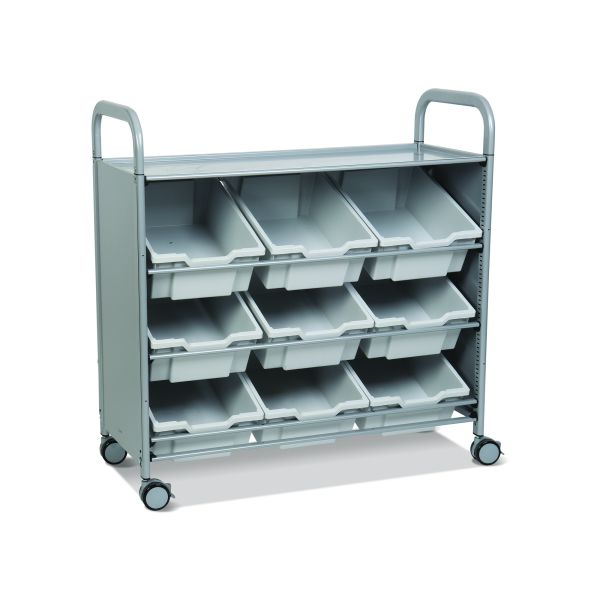 9-Tray Mobile Storage & Organization Cart, Silver/Light Gray (STG-TC9-SLG)