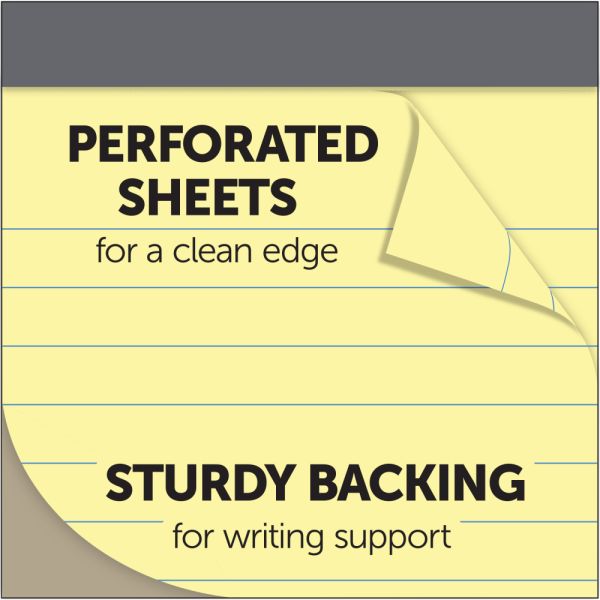 Professional Legal Writing Pads, Wide Ruled, 8.5" x 11.75", 48 Sheets, Canary, 8/Pack (OFF-LP-WR48-CN8)