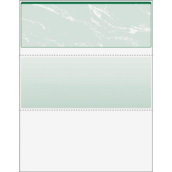 Secure Business Check Paper with Multi-Layer Fraud Protection, 8.5" x 11", Green Marble (PAP-CHK-8511-GM)