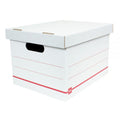Standard-Duty Corrugated File Storage Boxes, Letter/Legal, 15" x 12.25" x 10", White/Red, 10/Pack (OFF-FSB1512-WR10)