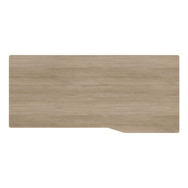 Modern 51.5" Computer Desk with Removable Storage Hutch, Light Oak/Gray (FUR-DSK515-HUT-OG)